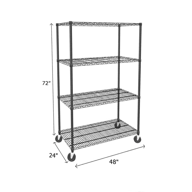 NSF Certified Black Mobile Wire Shelving