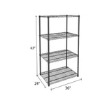 NSF Certified Black Wire Shelving Starter Unit