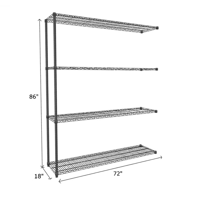 NSF Certified Black Wire Shelving Add-On Unit