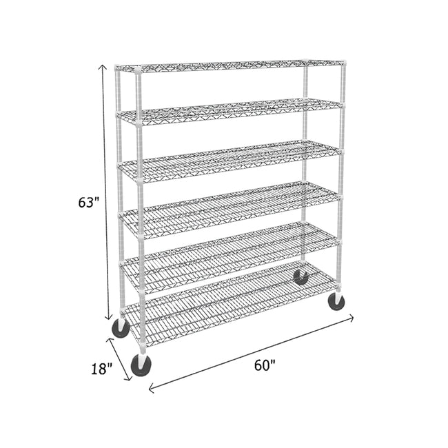 NSF Certified Chrome Mobile Wire Shelving