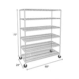 NSF Certified Chrome Mobile Wire Shelving