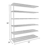 NSF Certified Chrome Wire Shelving Add-On Unit