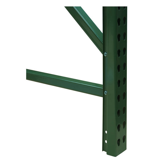 green metal post with cutouts for fastrak shelving