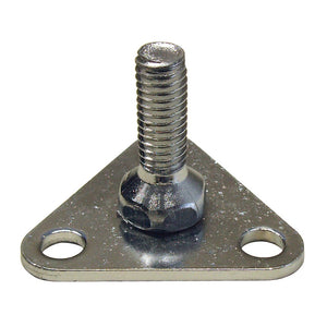 triangular foot plate with 3 holes and metal screw post